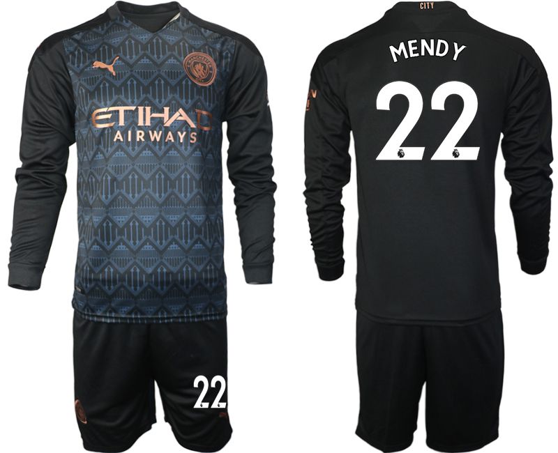 Men 2020-2021 club Manchester city home long sleeve #22 black Soccer Jerseys->->Soccer Club Jersey